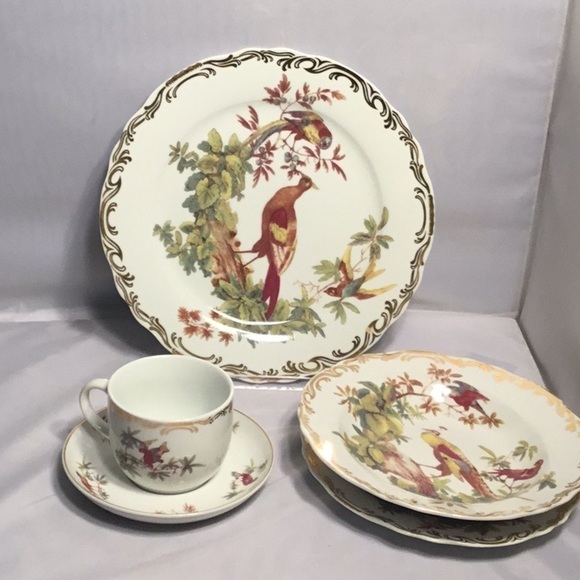 RUTHERFORD’S RETIRED  BIRD DISHES  5 PIECE PLACE SETTING FOR 1 - Picture 3 of 3